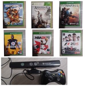 Xbox 360 Kinect Sensor with Controller and 6 Games